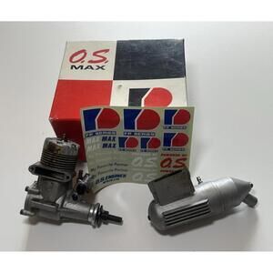 Vintage OS Max FP 40 RC Engine & Muffler UNTESTED PARTS In Box + Stickers